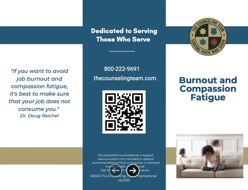 TCTI Trifold preview: burnout and compassion fatigue