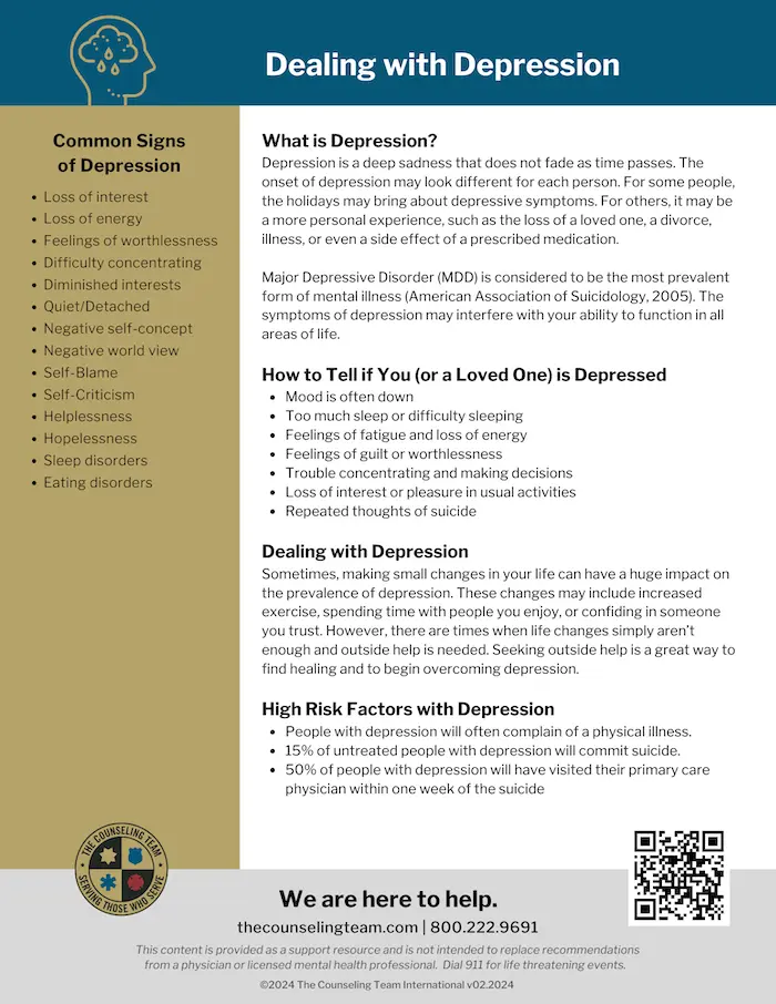 TCTI Wellness Flyer Dealing with Depression 02.2024 Wellness Library